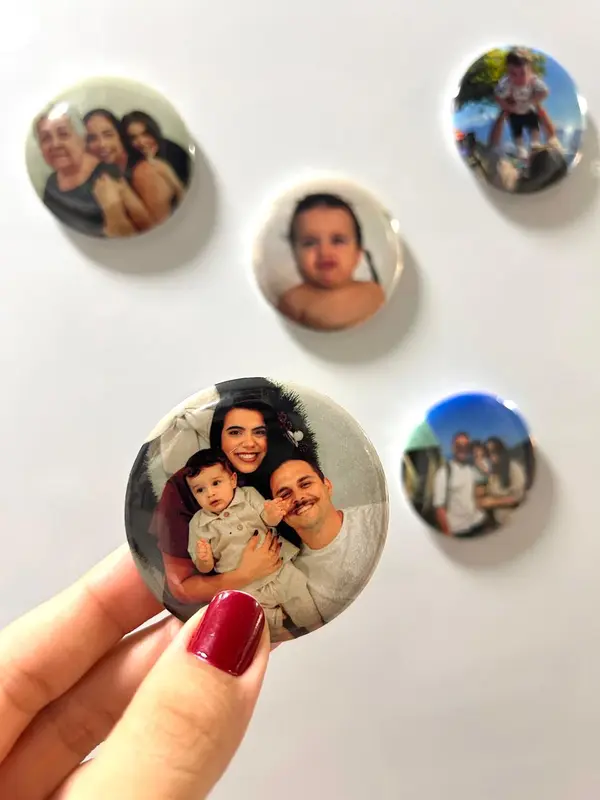Fotos ímã buttons (kit com 3)